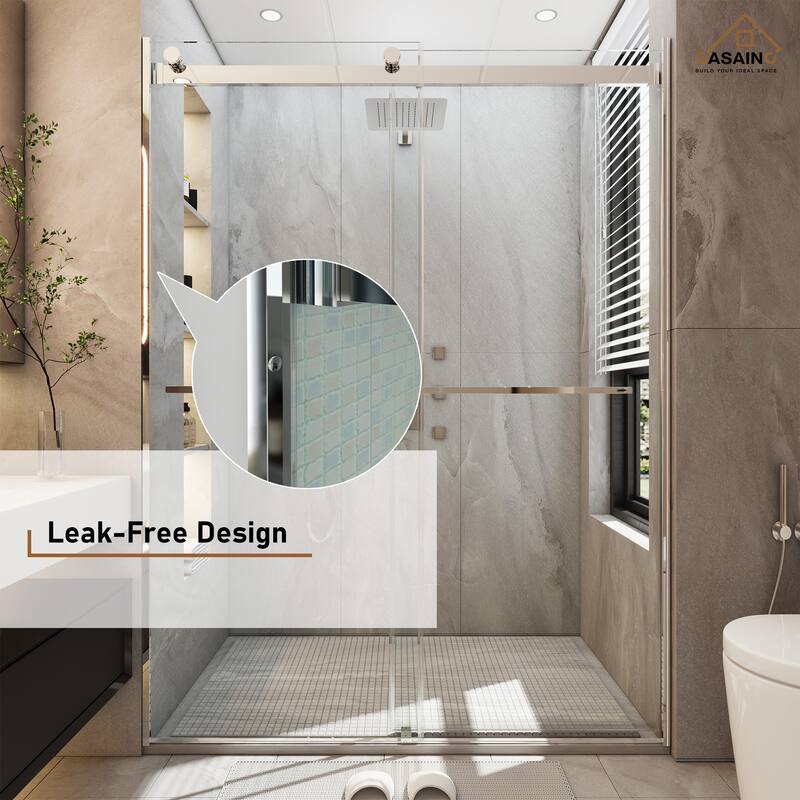 CASAINC 48"*76" Frameless Double Sliding Shower Door