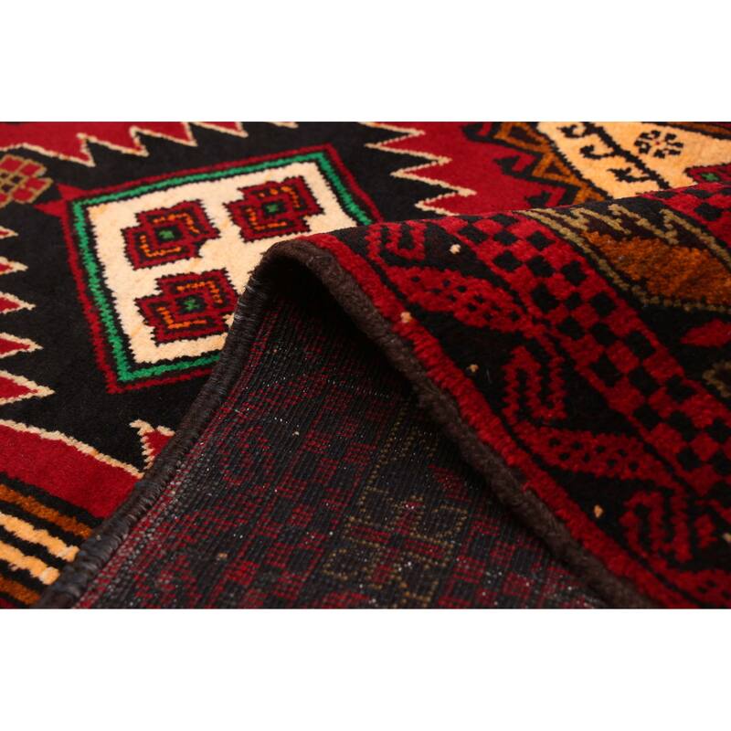 ECARPETGALLERY Hand-knotted Teimani Red Wool Rug - 3'8 x 6'9