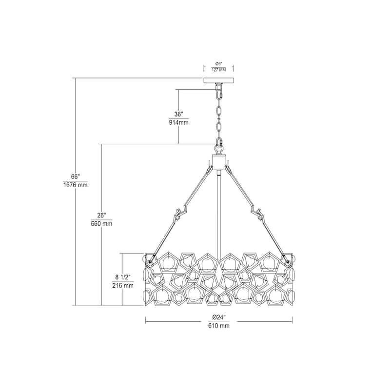Elk Home Levana Gold With Clear Glass 5 Light Pendant