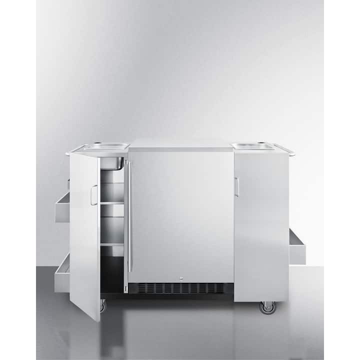 Summit 61" Wide Outdoor Cart with Refrigerator - Stainless Steel