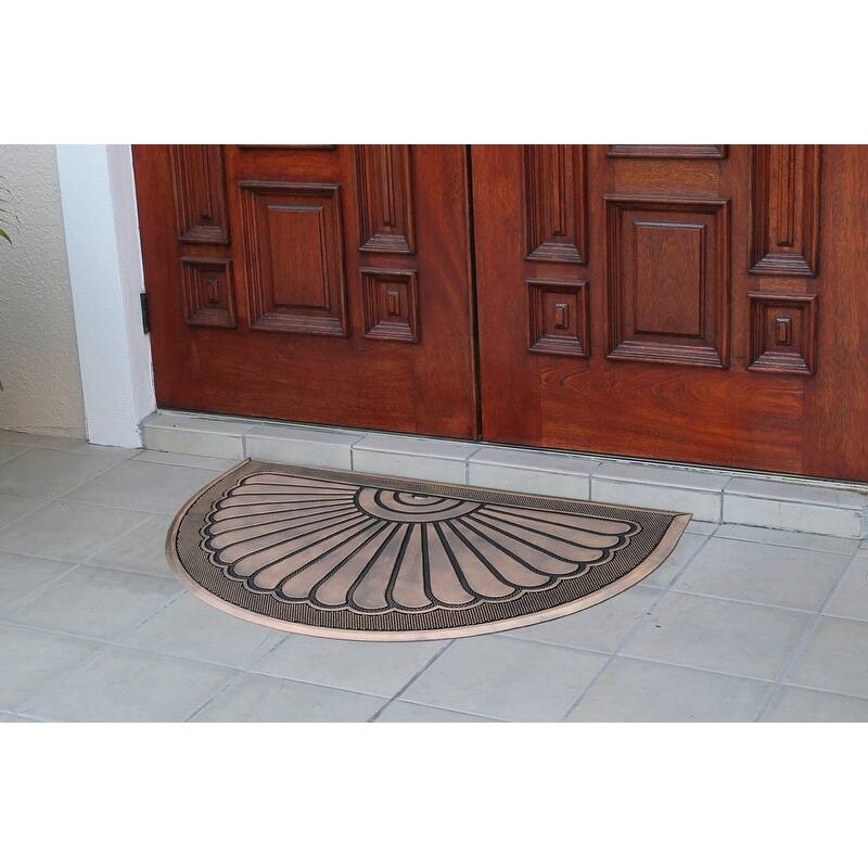 A1HC 100% Pure Rubber Front Door Mat 30”x48”, Non-Slip, Thin Profile Heavy Duty Doormat,Indoor Outdoor Sunburst Good Luck Design