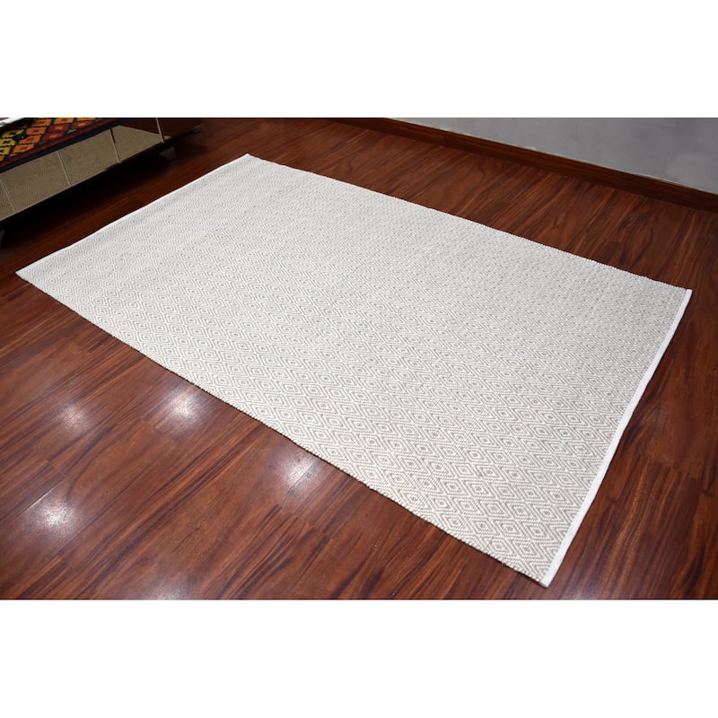Hand Woven Chloe Design Diamond Flat Weave Wool Traditional Oriental Area Rug