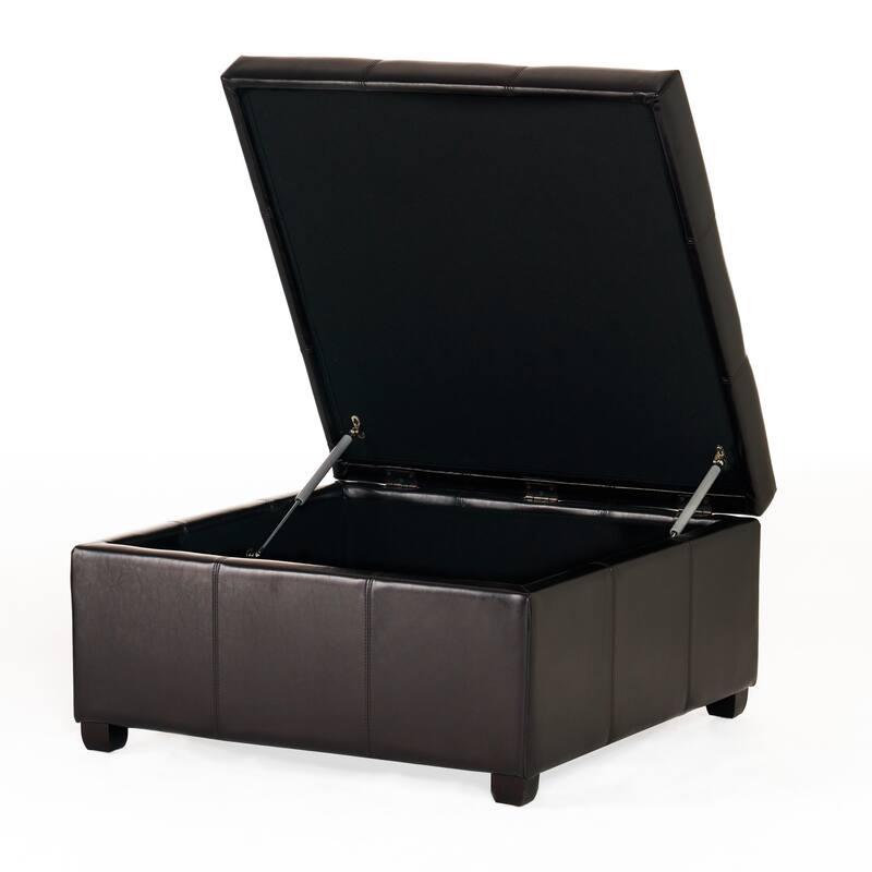 Billings Bonded Leather Storage Ottoman by Christopher Knight Home