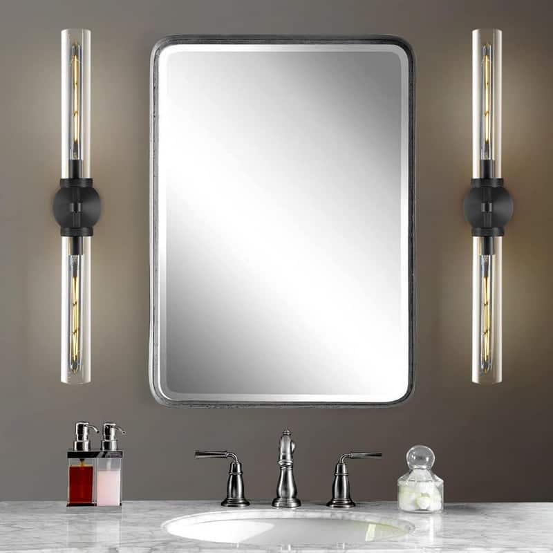 KAYLA Modern Glass Wall Sconces, Indoor Wall Lighting Wall Light Fixtures, Vanity Light with Glass Shade(2-Sets)
