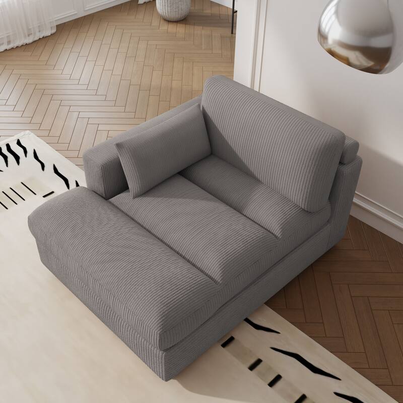 Left and Right Sectional Sofa Set Chaise Lounge Sofa Chair - Light Grey Left - Left Facing