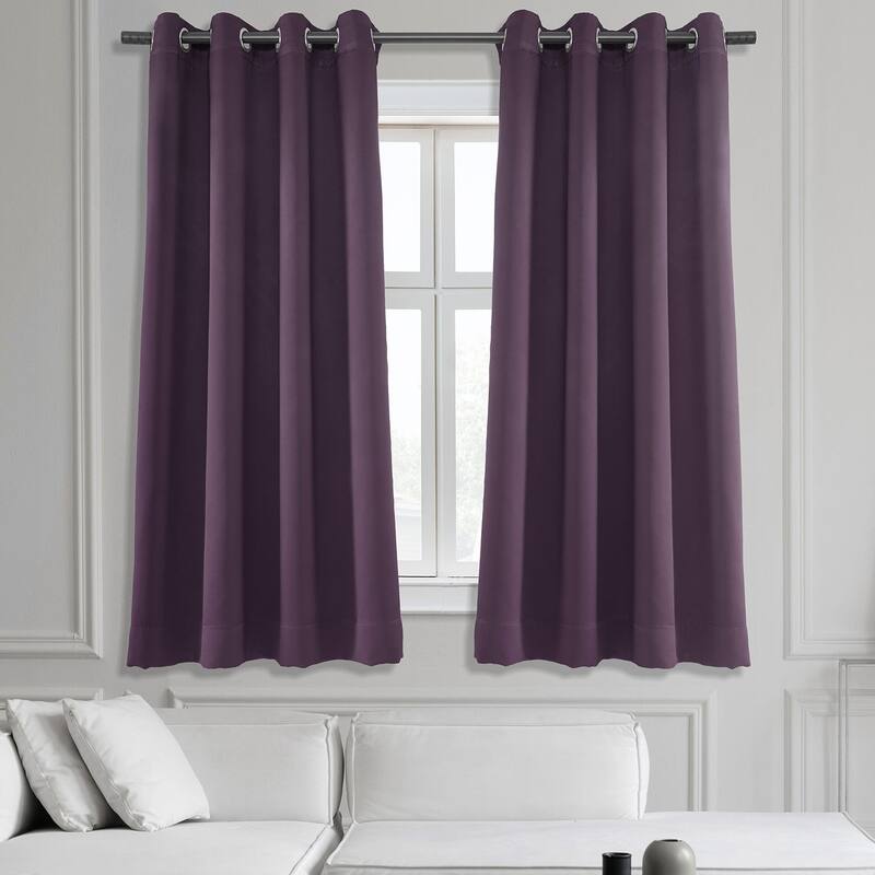 Exclusive Fabrics Room Darkening Grommet Curtain Panel Pair 63 Inches ...