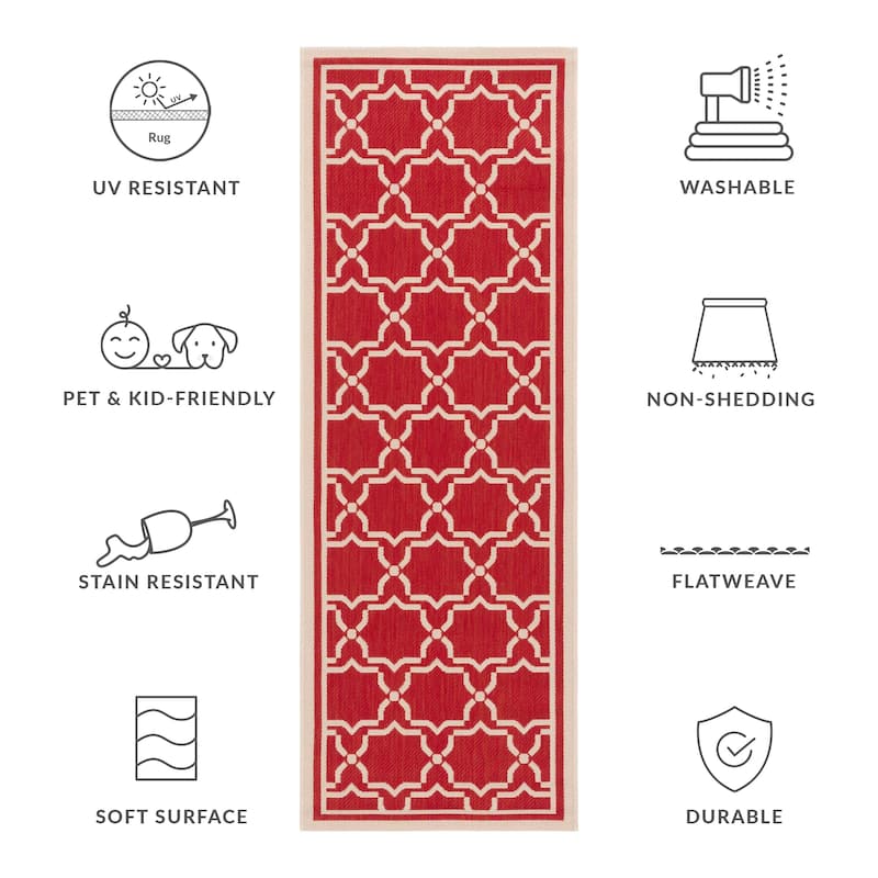 SAFAVIEH Courtyard Gulsin Indoor/ Outdoor Waterproof Patio Backyard Rug