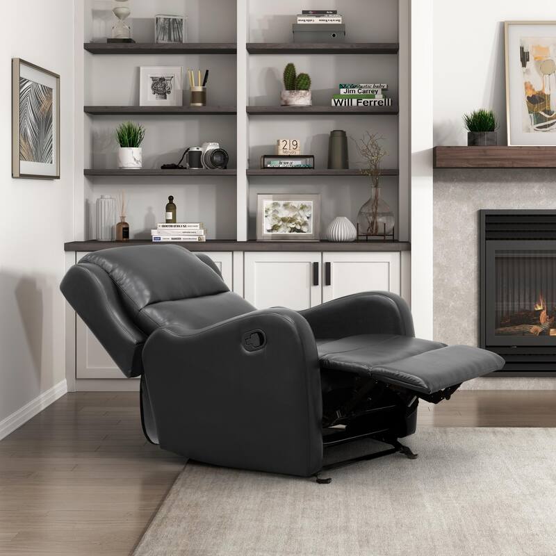 Faux Leather Manual Recliner for Living Room