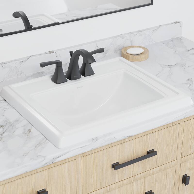 Karran Valera 23" Rectangular Top Mount Vitreous China Bathroom Sink in White