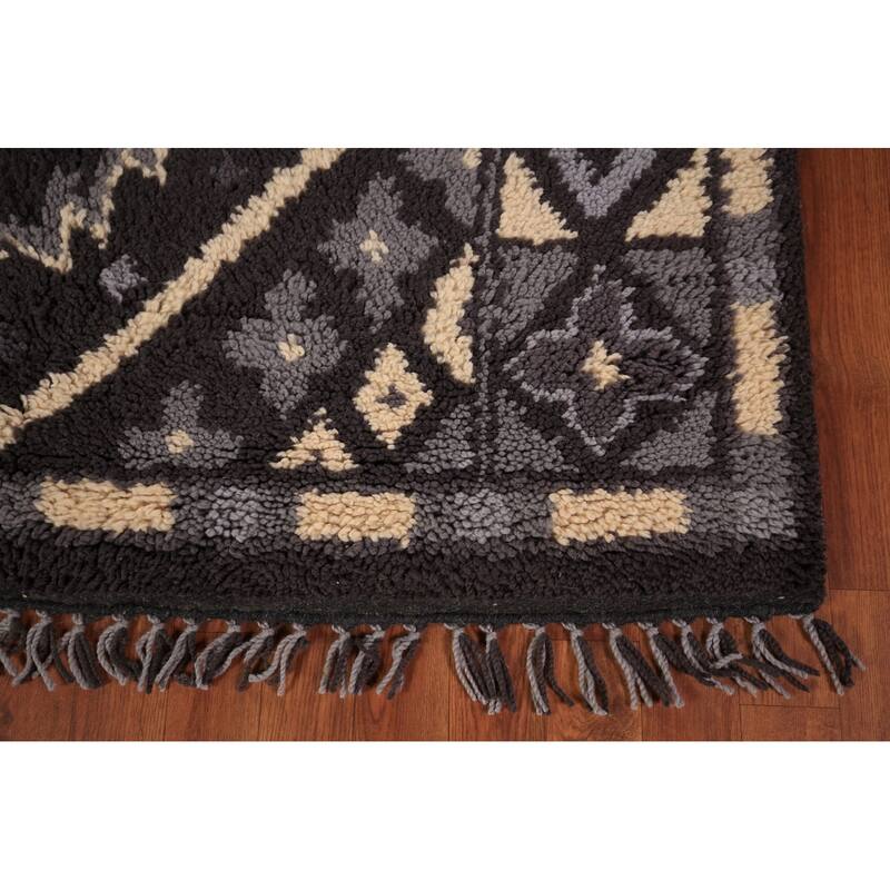 Geometric Moroccan Oriental Area Rug Handmade Wool Carpet - 4'11" x 8'2"