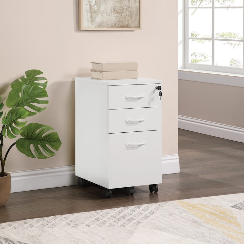 Prado 3-Drawer Mobile File Cabinet - White - Letter