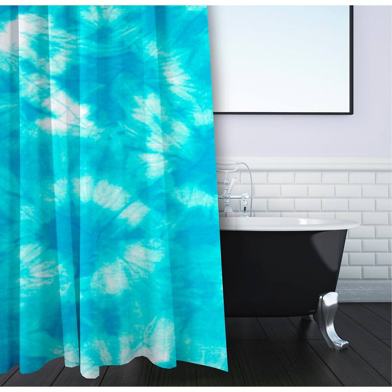 Chillax Geometric Print Shower Curtain