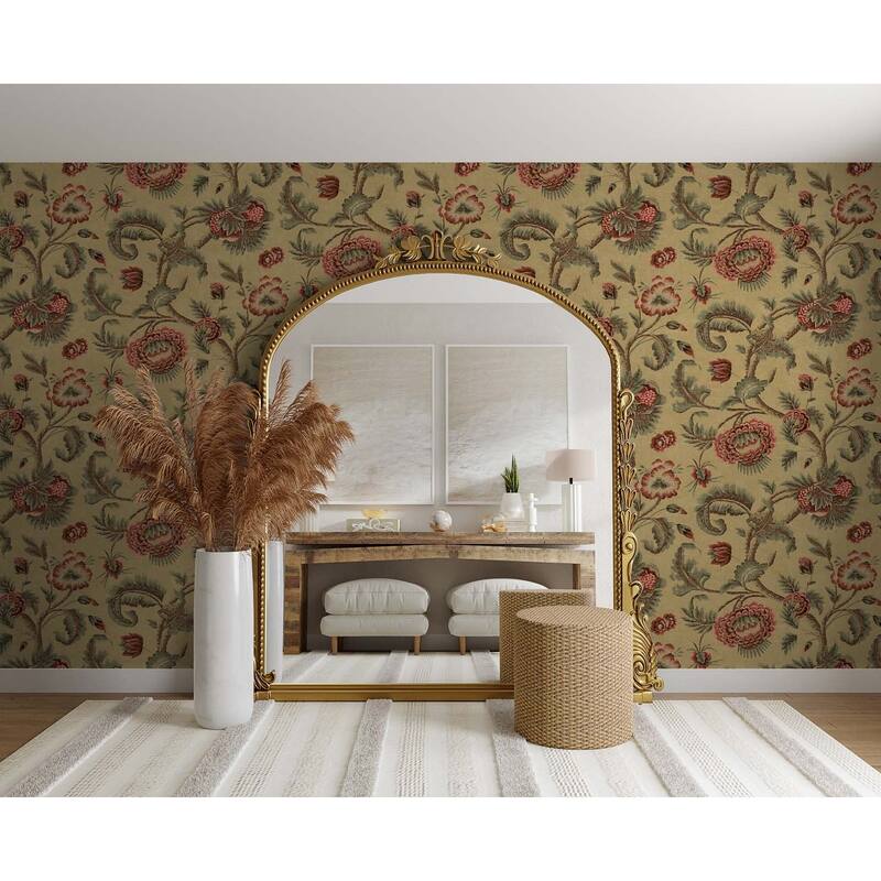 Seabrook Designs Sylvester Leafy Floral Unpasted Wallpaper