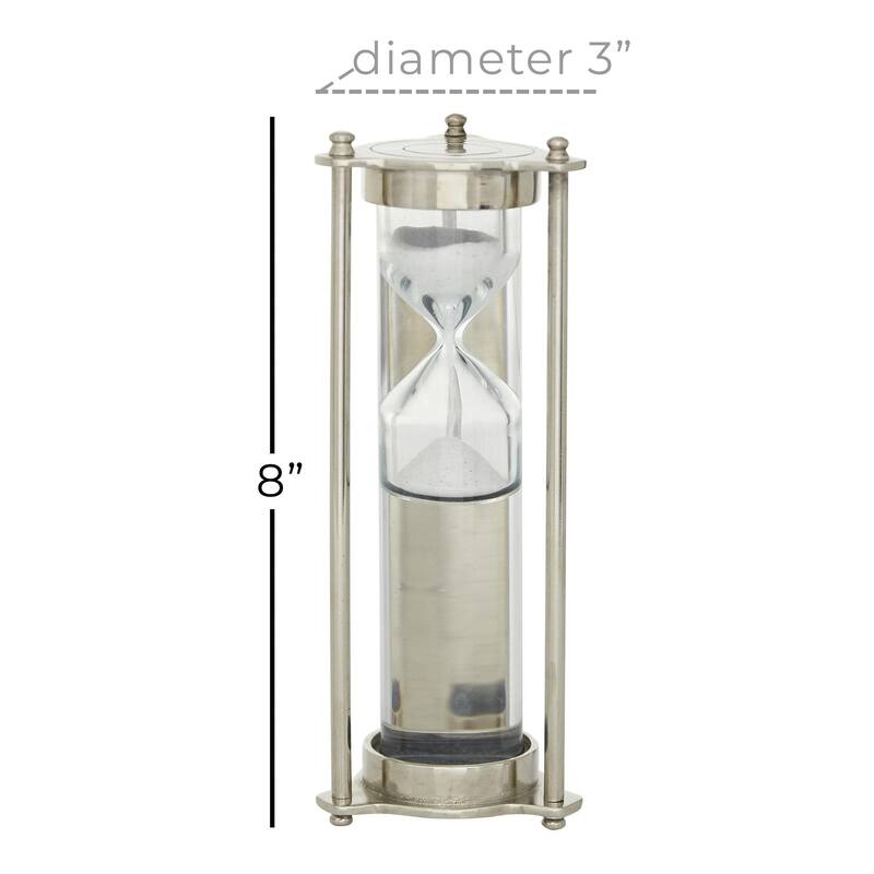 Brown or Silver Aluminum Metal Hourglass Timer with Water Tube