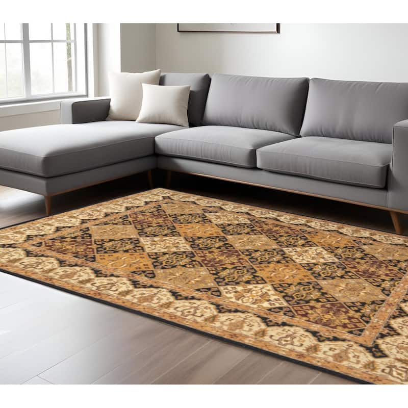 HomeRoots Geometric Traditional Rectangle Area Rug - 120.00 in. x 96.00 in.  x 0.50 in.