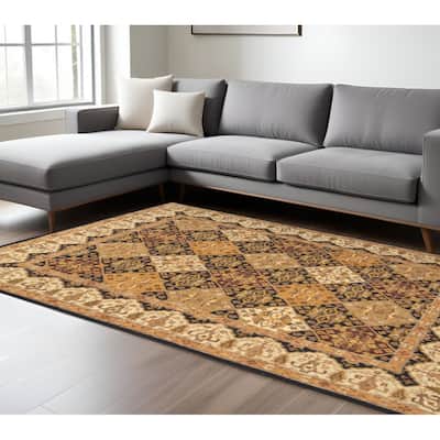 HomeRoots Geometric Traditional Rectangle Area Rug