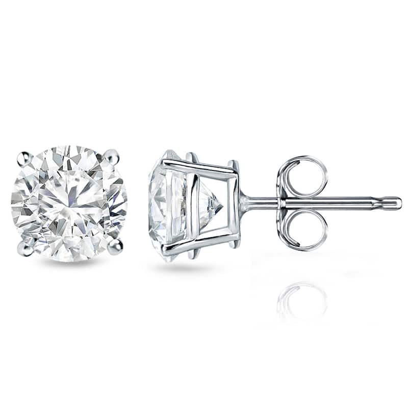 Auriya 18k Gold 2ct TW Clarity-enhanced Diamond Stud Earrings (G-H, I2-I3) - White