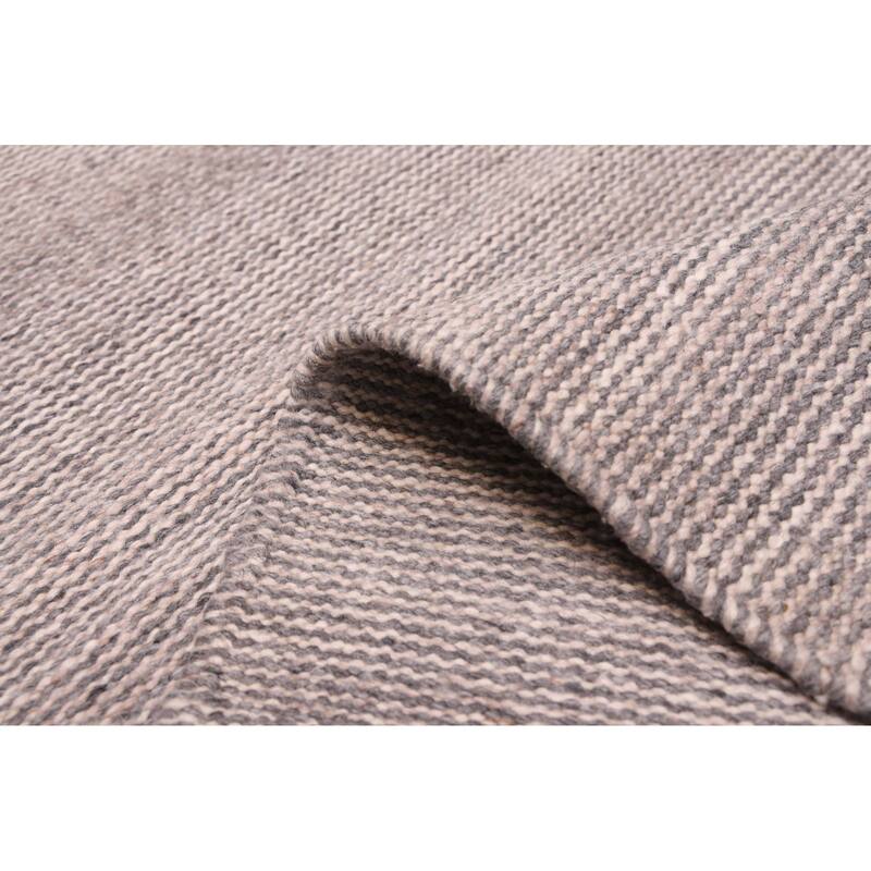 ECARPETGALLERY Flat-Weave Nevada Grey Wool Kilim - 5'6 x 7'9