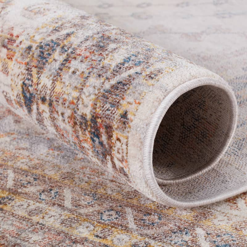 Canna Medallion Multicolor/ Light Gray Area Rug
