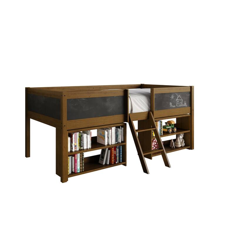 CraftPorch Modern Twin Loft Bed with Storage Rack