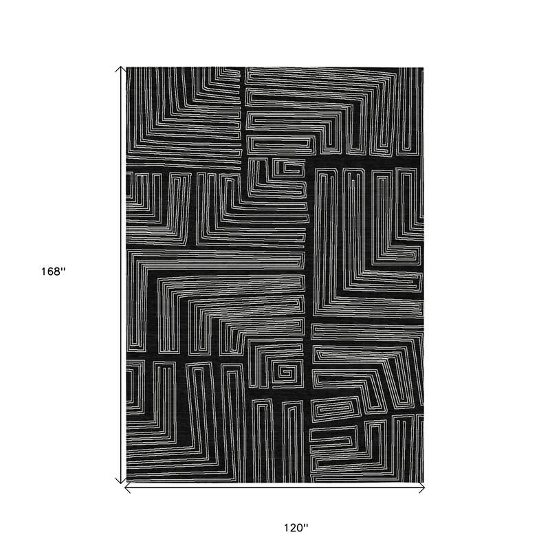 HomeRoots Geometric Transitional Rectangle Outdoor Rug