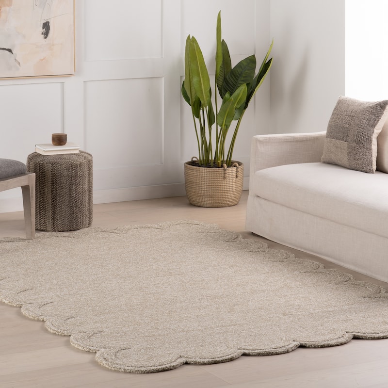 Nuloom Elira Solid Bordered Area Rug - 4' x 6' - Oatmeal