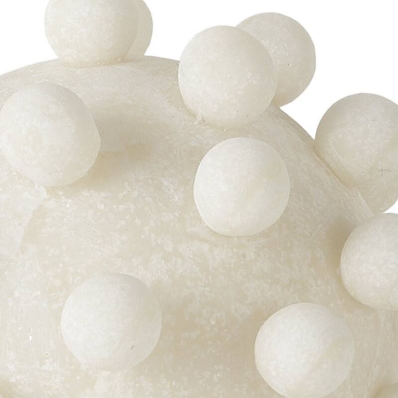 HomeRoots 6" Ivory Resin Knobby Nubs Orb Tabletop Sculpture