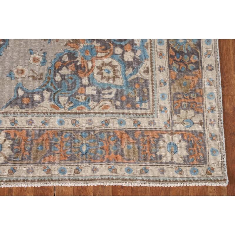 Distressed Over-Dyed Tabriz Persian Antique Rug Handmade Wool Carpet - 6'5"x 9'3"