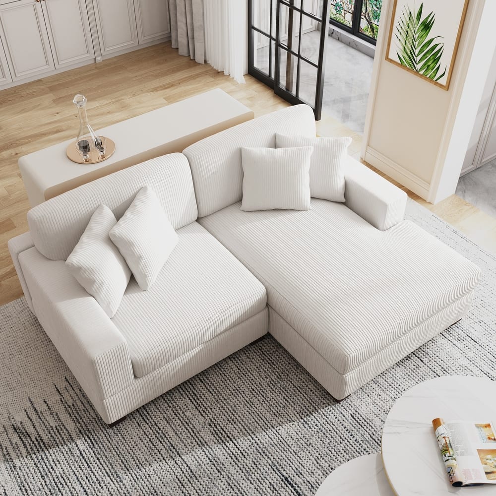 Oversized Modular Sectional Sofa Set with Pillows for Living Room