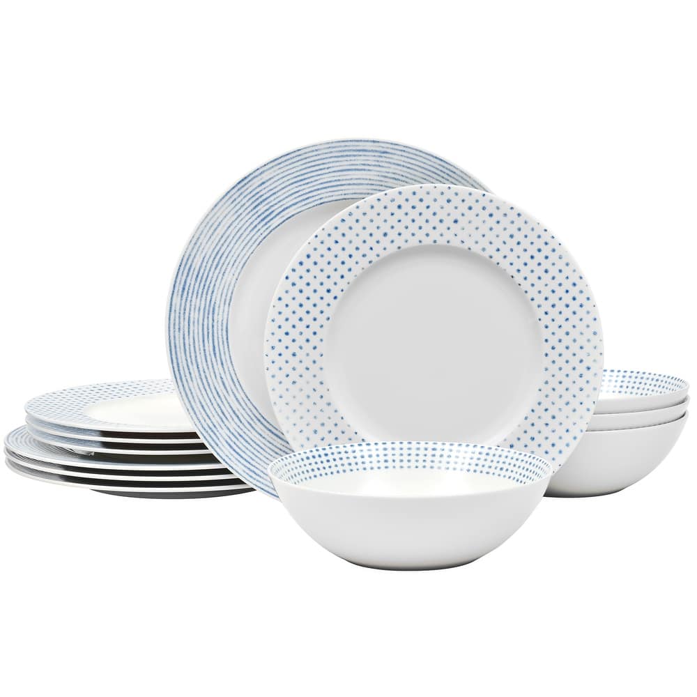 Noritake Hammock 12-Piece Rim Dinnerware Set, Service For 4