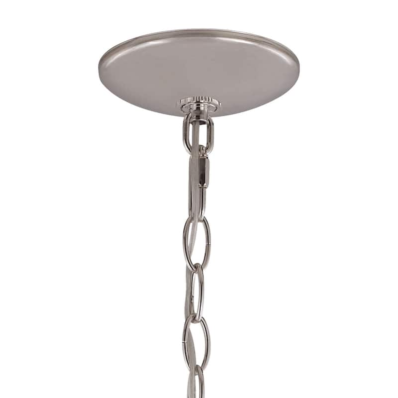 5-Light Candle Chandelier - Satin Nickel Finish - Crystal Accents - Modern Lighting Fixture - 24.25