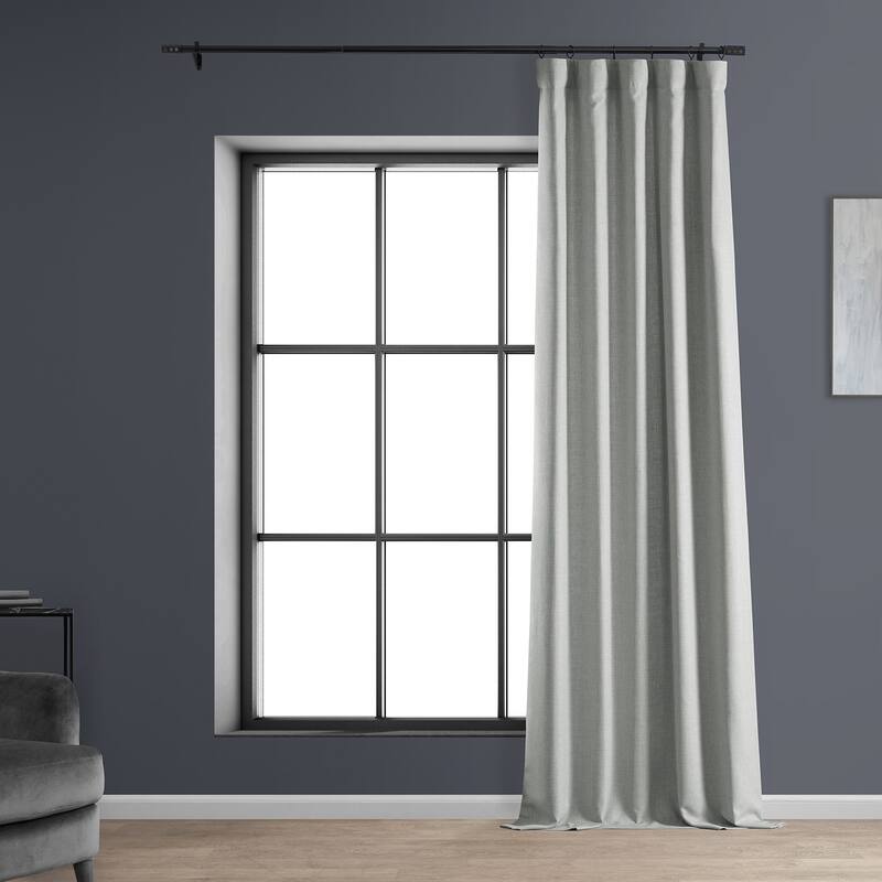 Exclusive Fabrics Italian Faux Linen Room Darkening Curtains (1 Panel) - Sophisticated Drapery for Versatile Décor