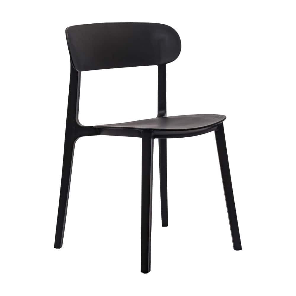 Commercial All-Weather Resin Patio Stack Chair with Contoured Backrest - 19"W x 19.5"D x 31"H