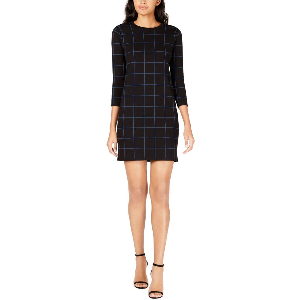 Anne Klein Womens Crew Neck Sweater Dress,, Black, XX-Small