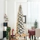 preview thumbnail 4 of 42, Glitzhome Pre-Lit Flocked Pencil Spruce Artificial Christmas Tree with Warm White Lights