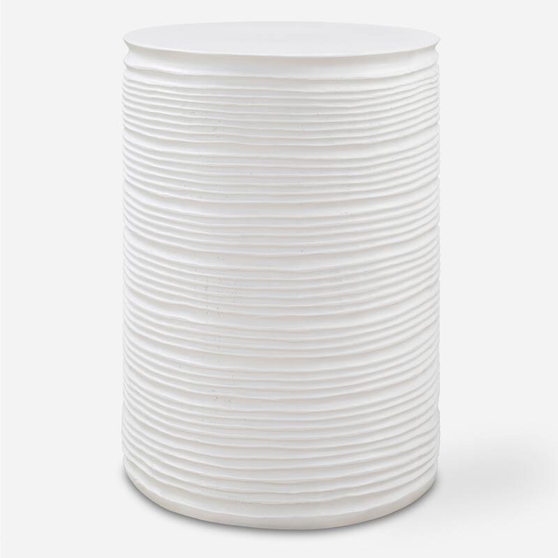 Uttermost 24117 Borderline 13" Wide Resin Accent Table - White