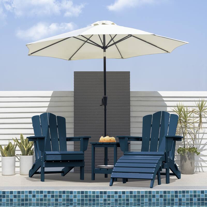 HDPE Folding Adirondack Ottoman, No-Assembly Outdoor Footrest,Fade Resistant Patio Footstool for Adirondack chair