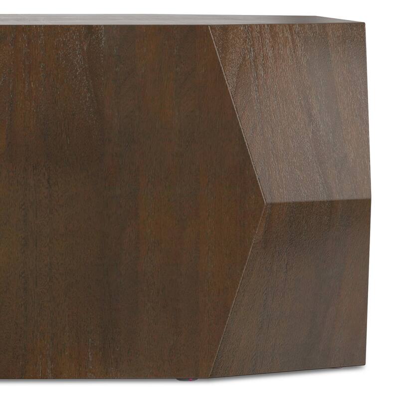 Wyndenhall Stamford 39" Wide Acacia Wood Contemporary Coffee Table in Walnut & Assembled