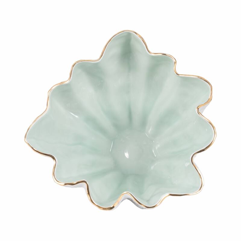 Artistic Abstract Decorative Bowl for Home Decor - 16", Ivory & Gray