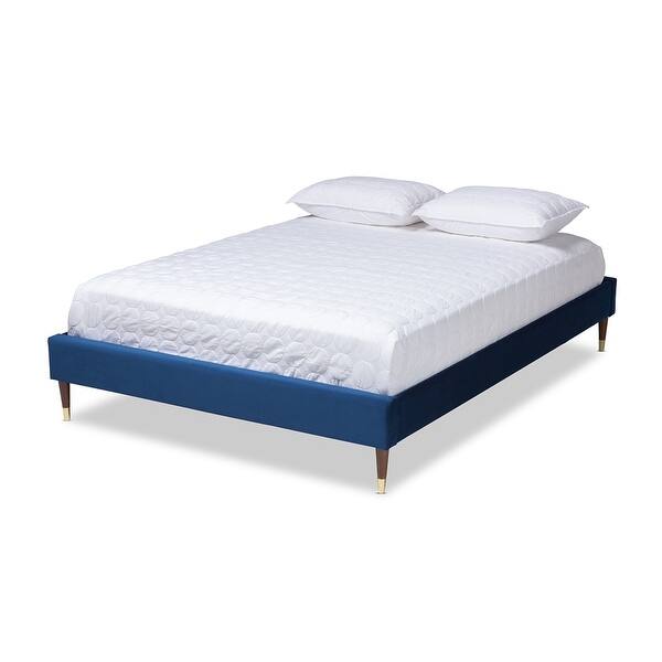 Volden Glam and Luxe Velvet Fabric Upholstered Wood Platform Bed Frame