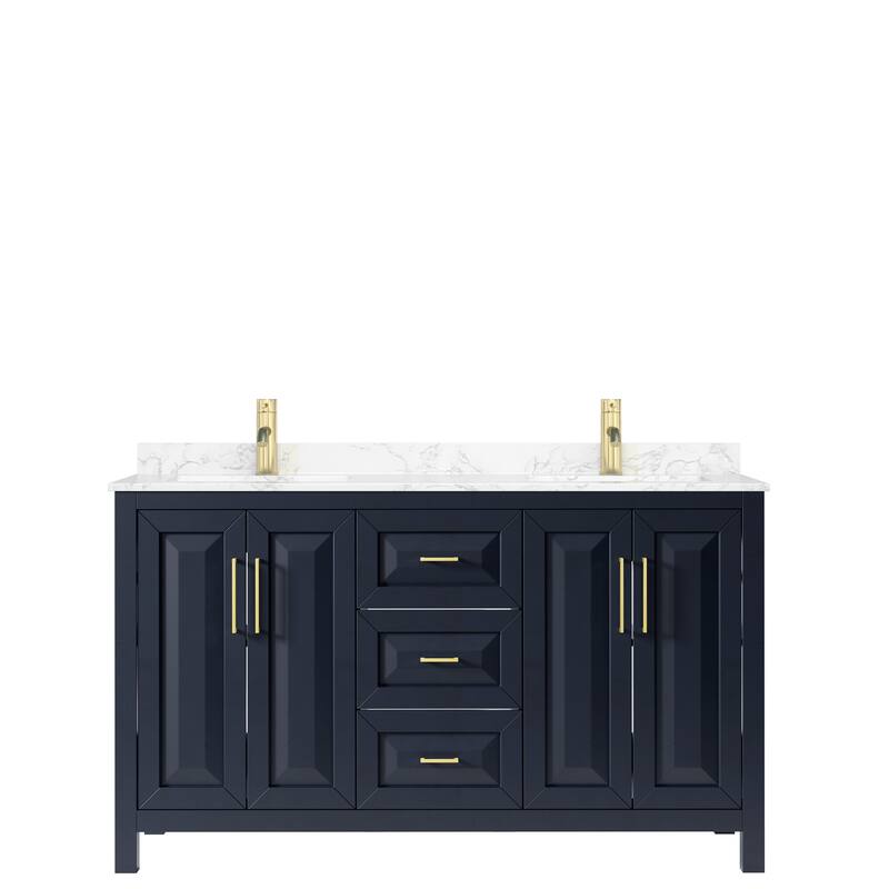 Daria 60 Inch Double Vanity, Cultured Marble Top