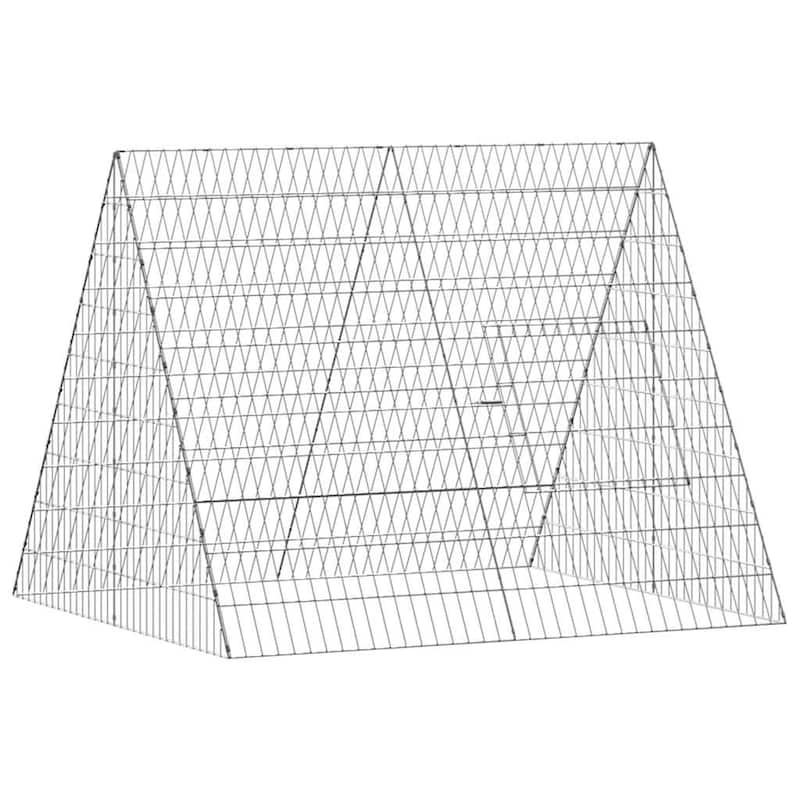 vidaXL Chicken Cage Silver in Galvanised Steel