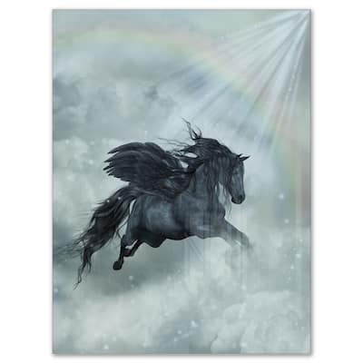 Pegasus in the Heaven - Animal Art Glossy Metal Wall Art