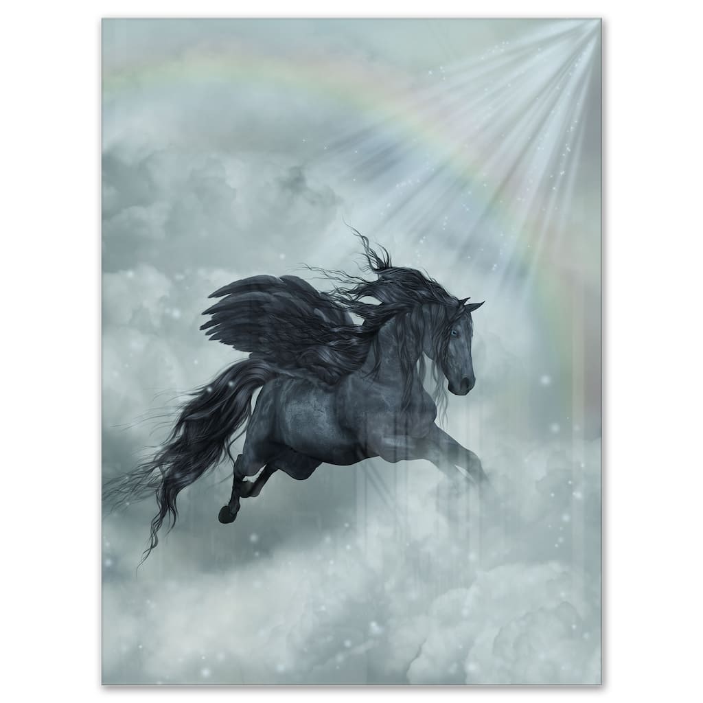Pegasus in the Heaven - Animal Art Glossy Metal Wall Art