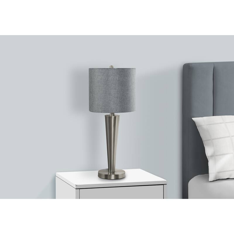 Set of 2 Table Lamps with USB Port 24 Inch Height Nickel Finish