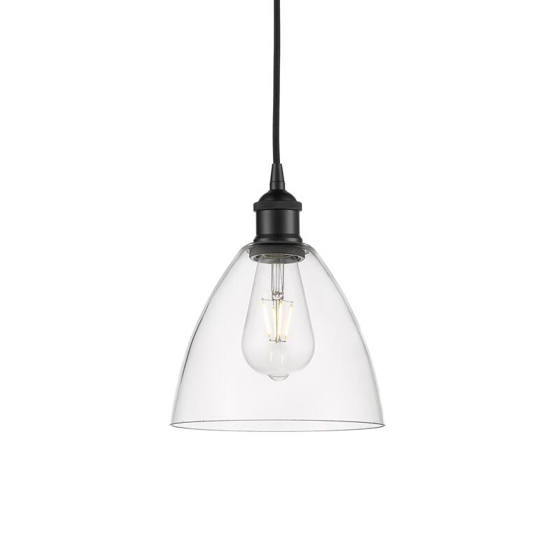Innovations Lighting 616-1P-10-8 Edison Pendant Edison 8" Wide Mini - Matte Black / Clear