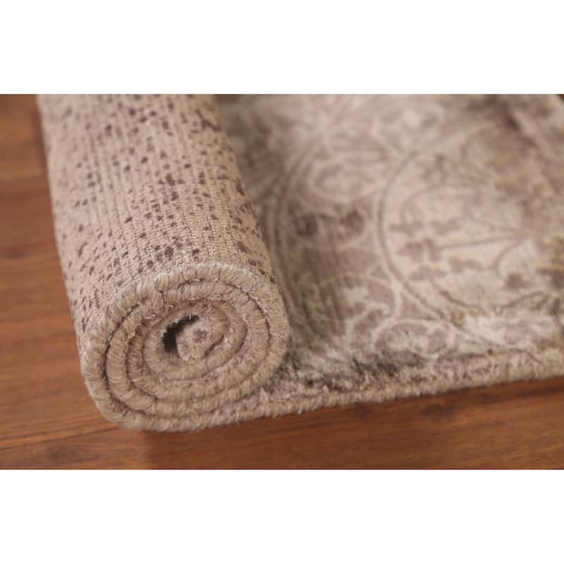 All-Over Geometric Modern Indian Accent Rug Handmade Wool Carpet - 2'0"x 3'9"