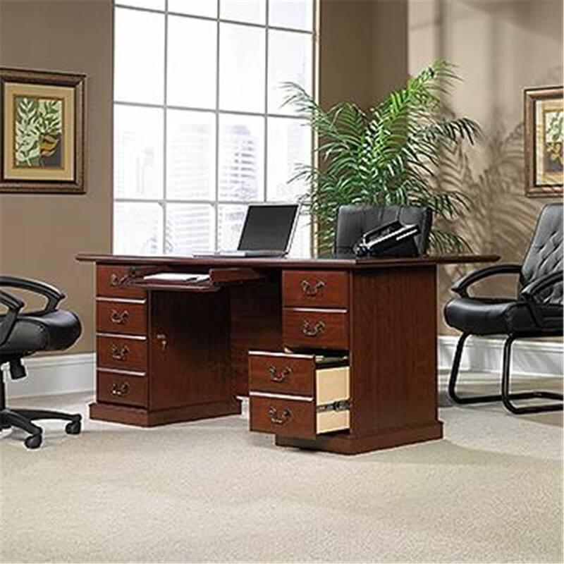 Renaissance Executive Desk - Modern Writing Table with Keyboard Storage - Home Office Desk