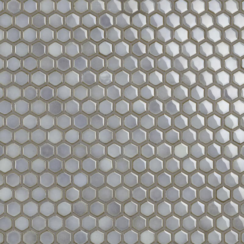 Merola Tile Hudson 1" Hex Grey Eye 11-7/8" x 13-1/4" Porcelain Floor and Wall Tile