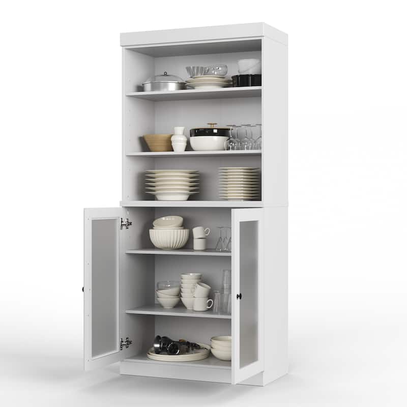 100% Solid Wood 32" Kitchen Pantry Cabinet with 2 Doors by Palace Imports